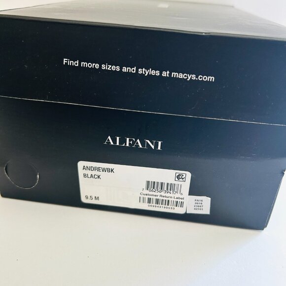 Alfani Mens Andrew Black Lace Up Derby Dress Shoes Size 9.5 M - Picture 2 of 10